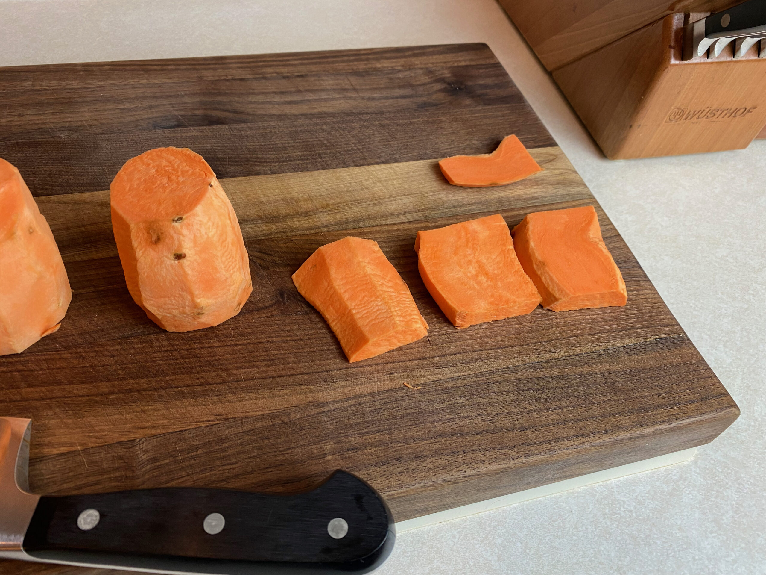 cutting sweet potato fries step 2