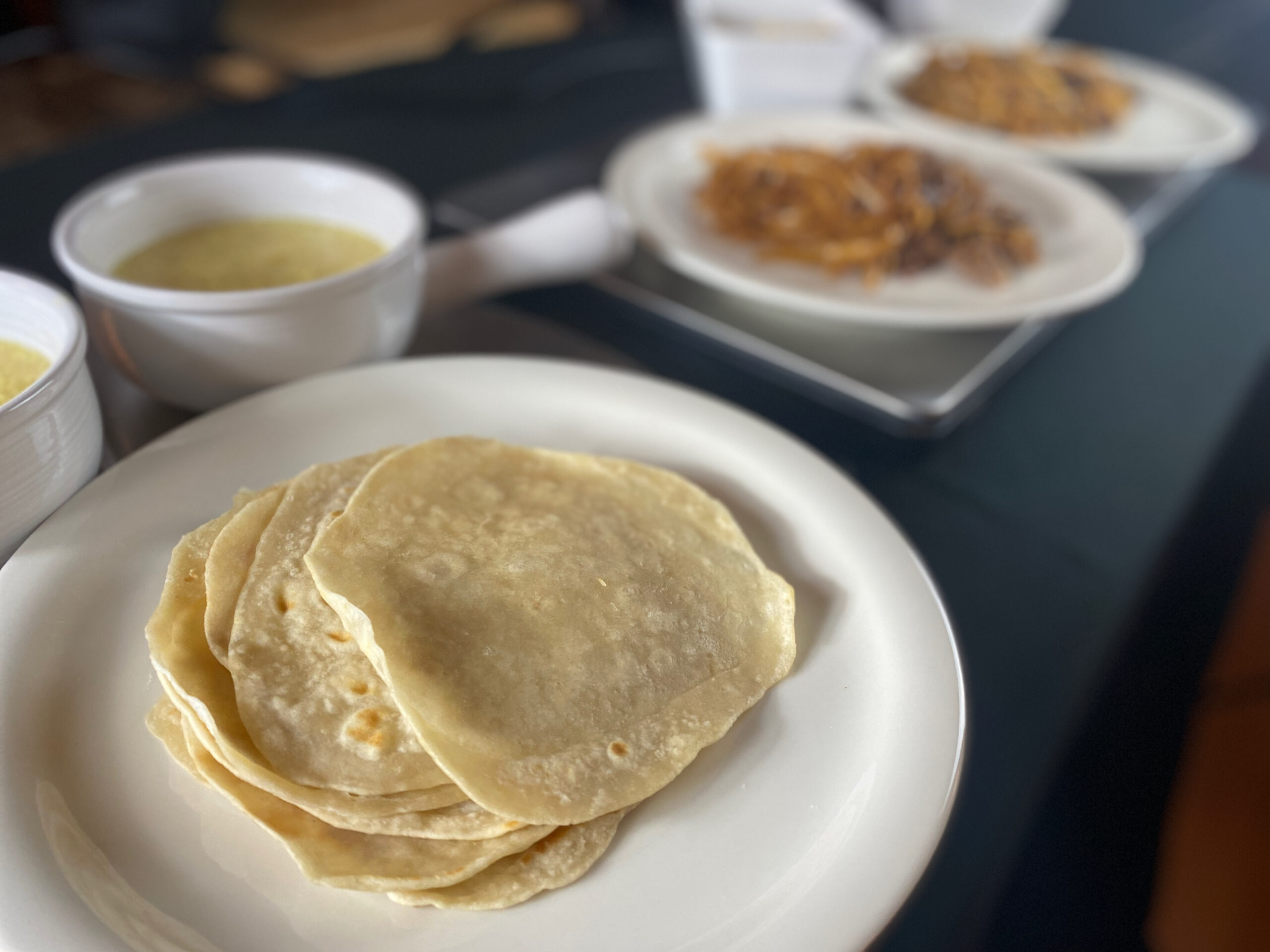 a plate with some crepes on it