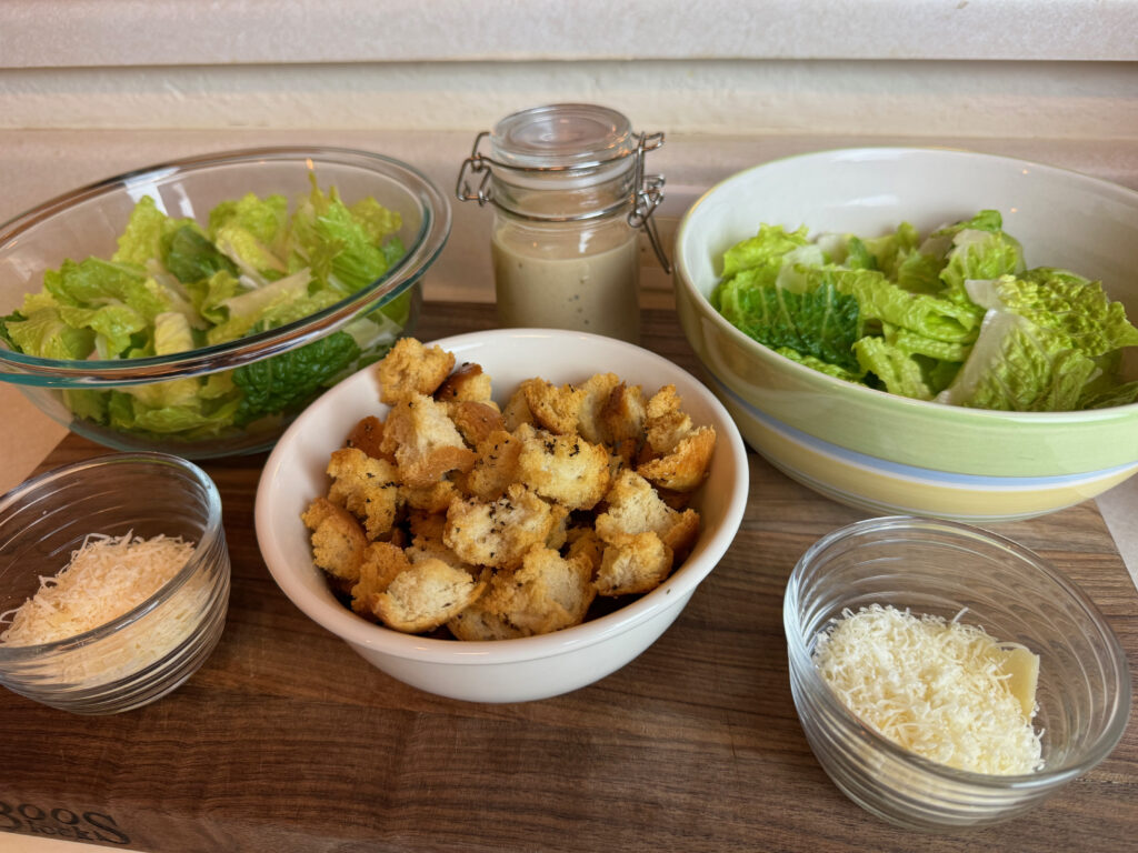 the finished product of my Caesar salad made from scratch recipe